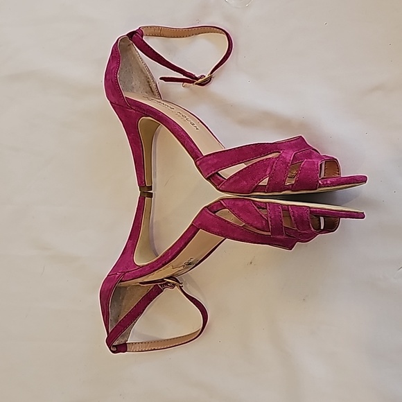 Julianne Hough, Pink high heels, Ankle-Strap, Size 8.5. Leather Suede upper - Picture 5 of 16